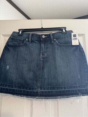 GAP Indigo Denim Mini Skirt with Raw Hem